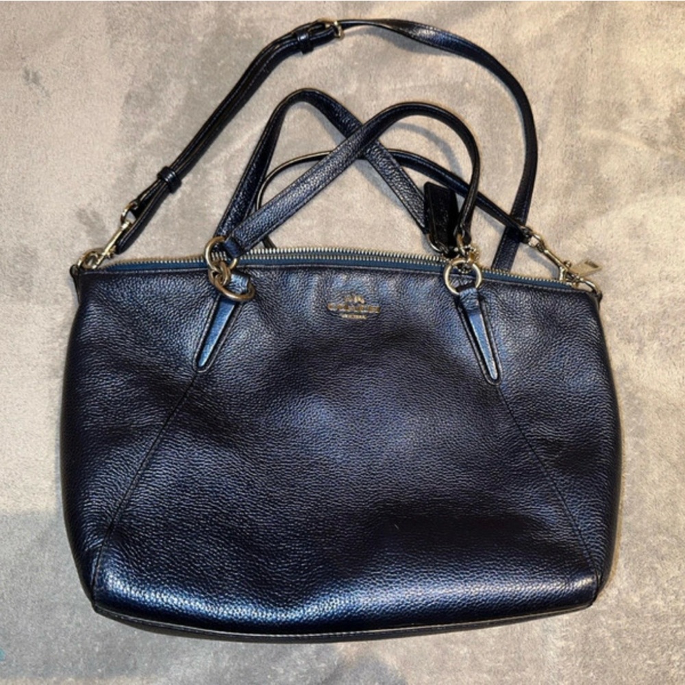 COACH Shiny dark blue Leather Women's Bag